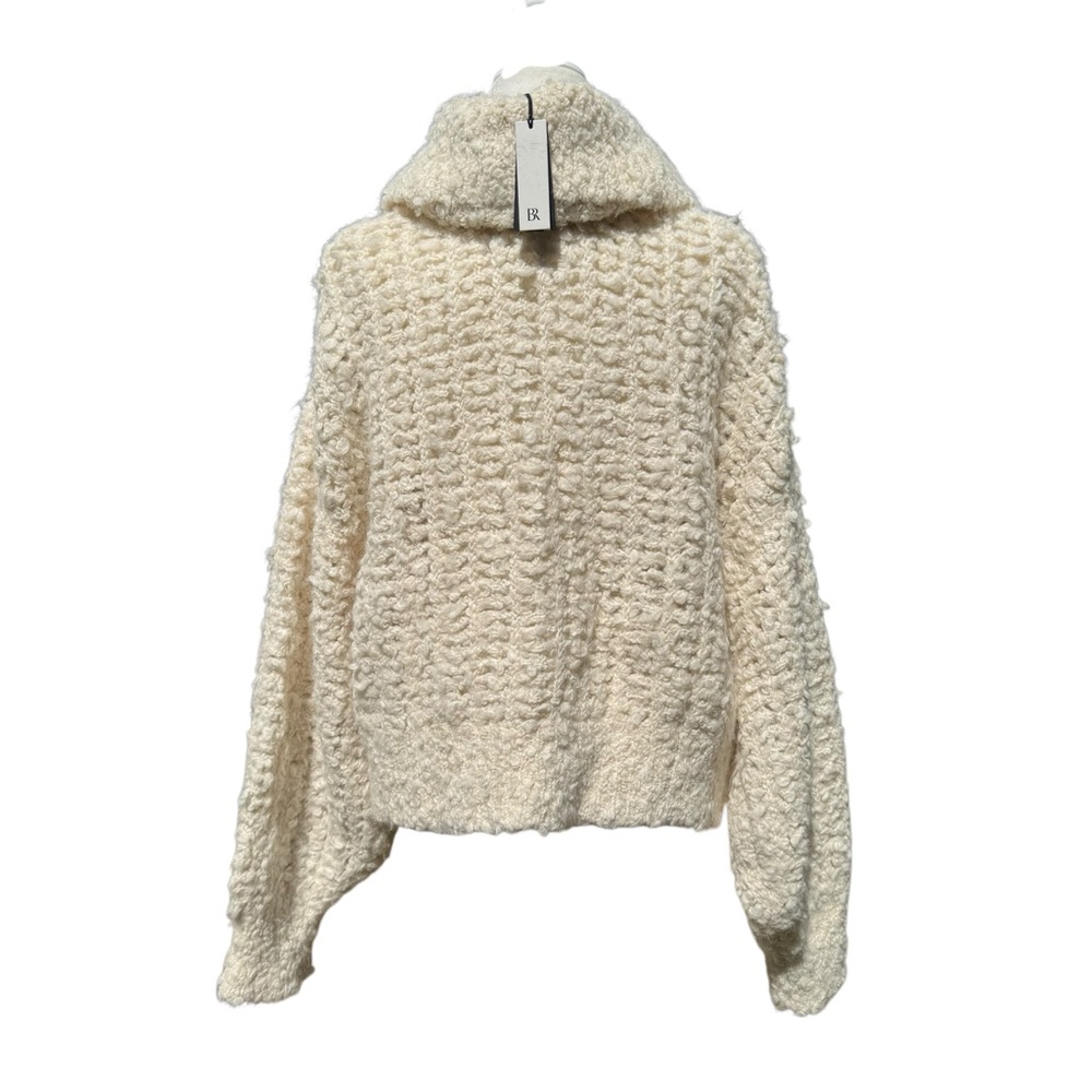 NWT Banana Republic ALPACA-WOOL BOUCLÉ ZIP-FRONT SWEATER - Picture 6 of 8